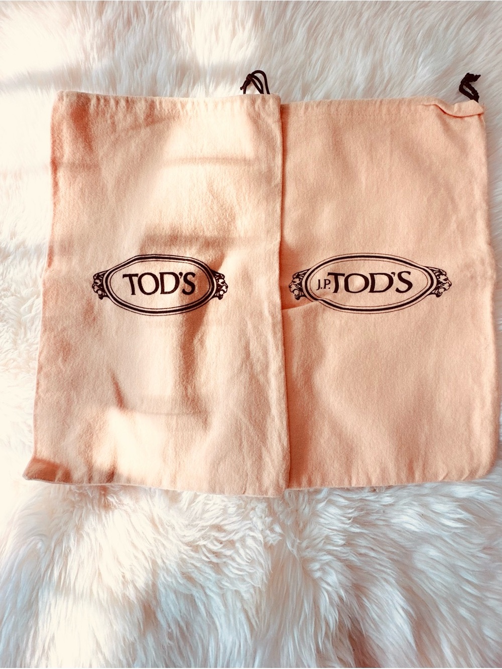 TOD'S Cream Drawstring Dust Bags - Pair
